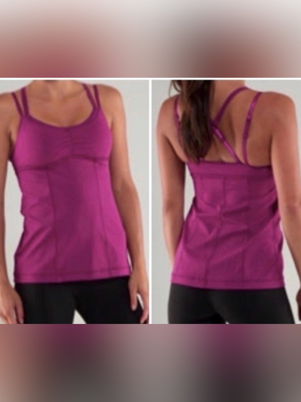 Lululemon Warrior Double Strap Tank Top built in bra size 6